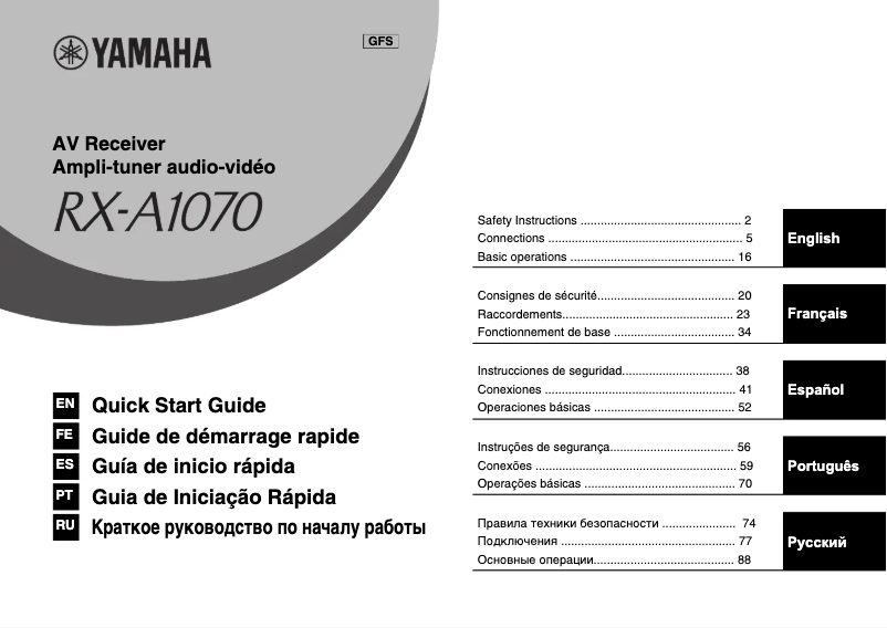 Page 1 de la notice Manuel utilisateur Yamaha MusicCast RX-A1070