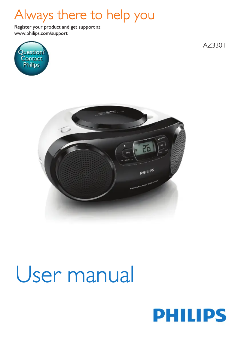 Page 1 de la notice Manuel utilisateur Philips AZ331TX