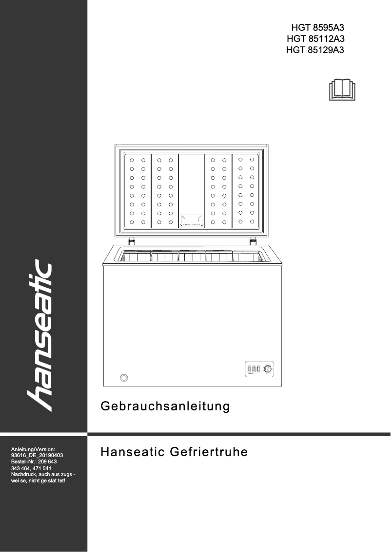 Page 1 de la notice Manuel utilisateur Hanseatic HGT85112A3