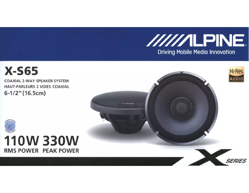 Page 1 de la notice Manuel utilisateur Alpine X-S65