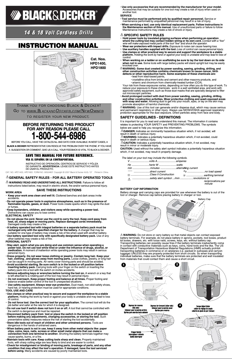 Página 1 del manual Manual de usuario Black & Decker HPD1400