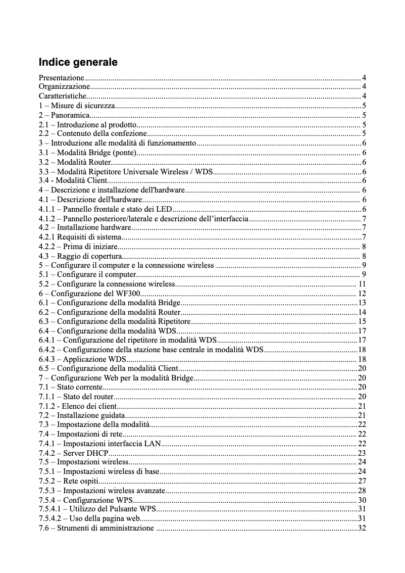 Page 1 de la notice Manuel utilisateur GBS Elettronica WF300 AP+RP+CL