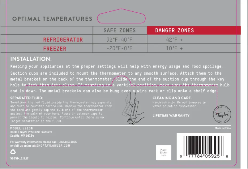 Page 1 de la notice Manuel utilisateur Taylor 5925N