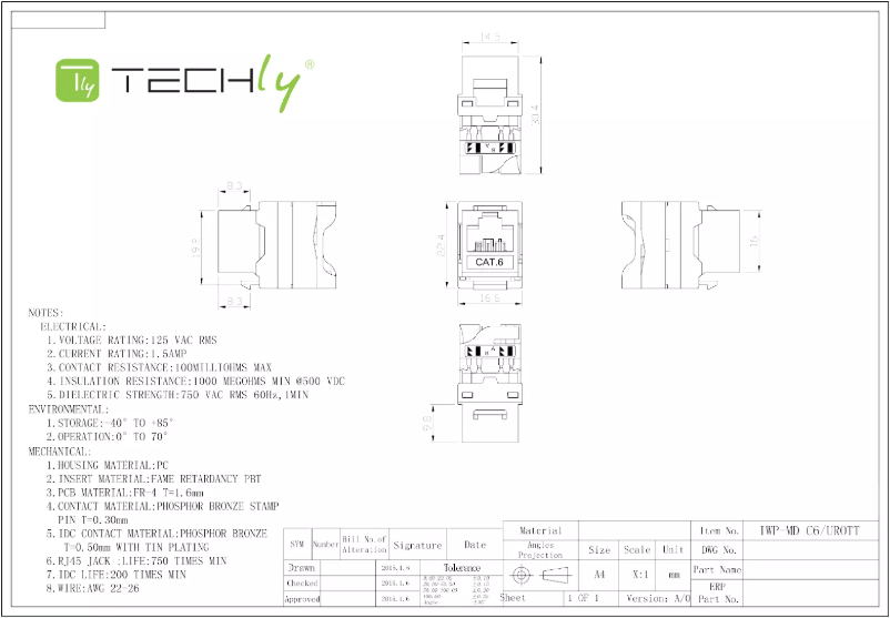 Page 1 de la notice Manuel utilisateur Techly IWP-MD C6/UROTT