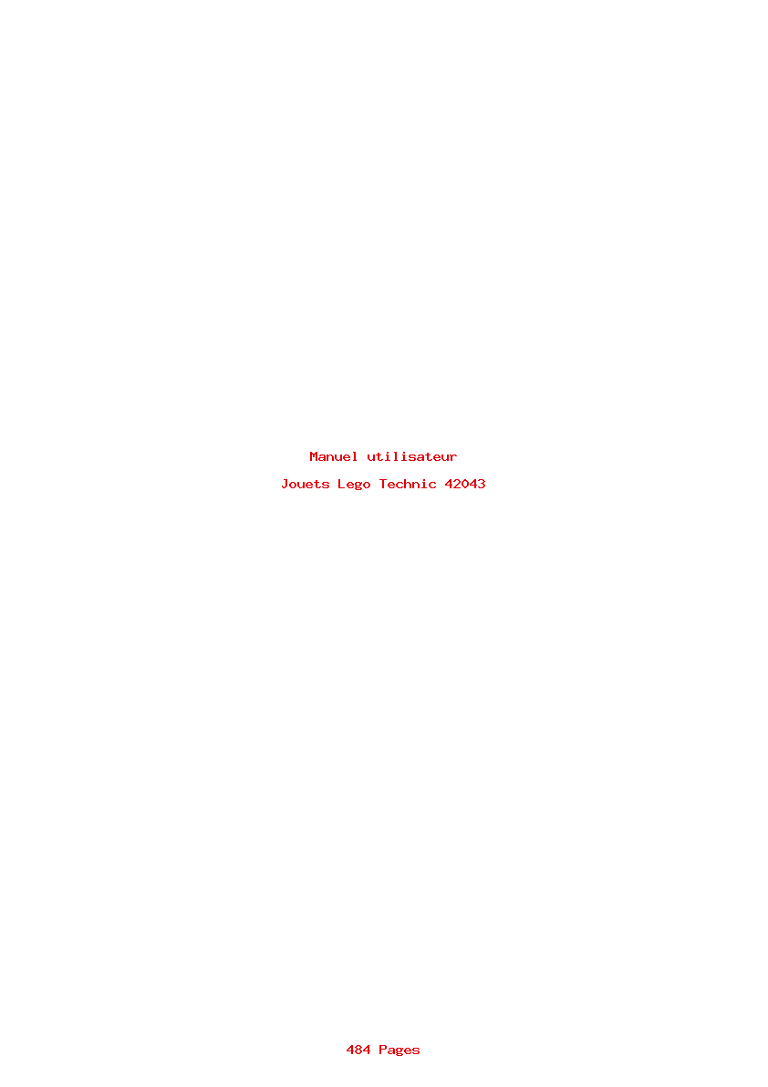 Page 1 de la notice Manuel utilisateur Lego Technic 42043