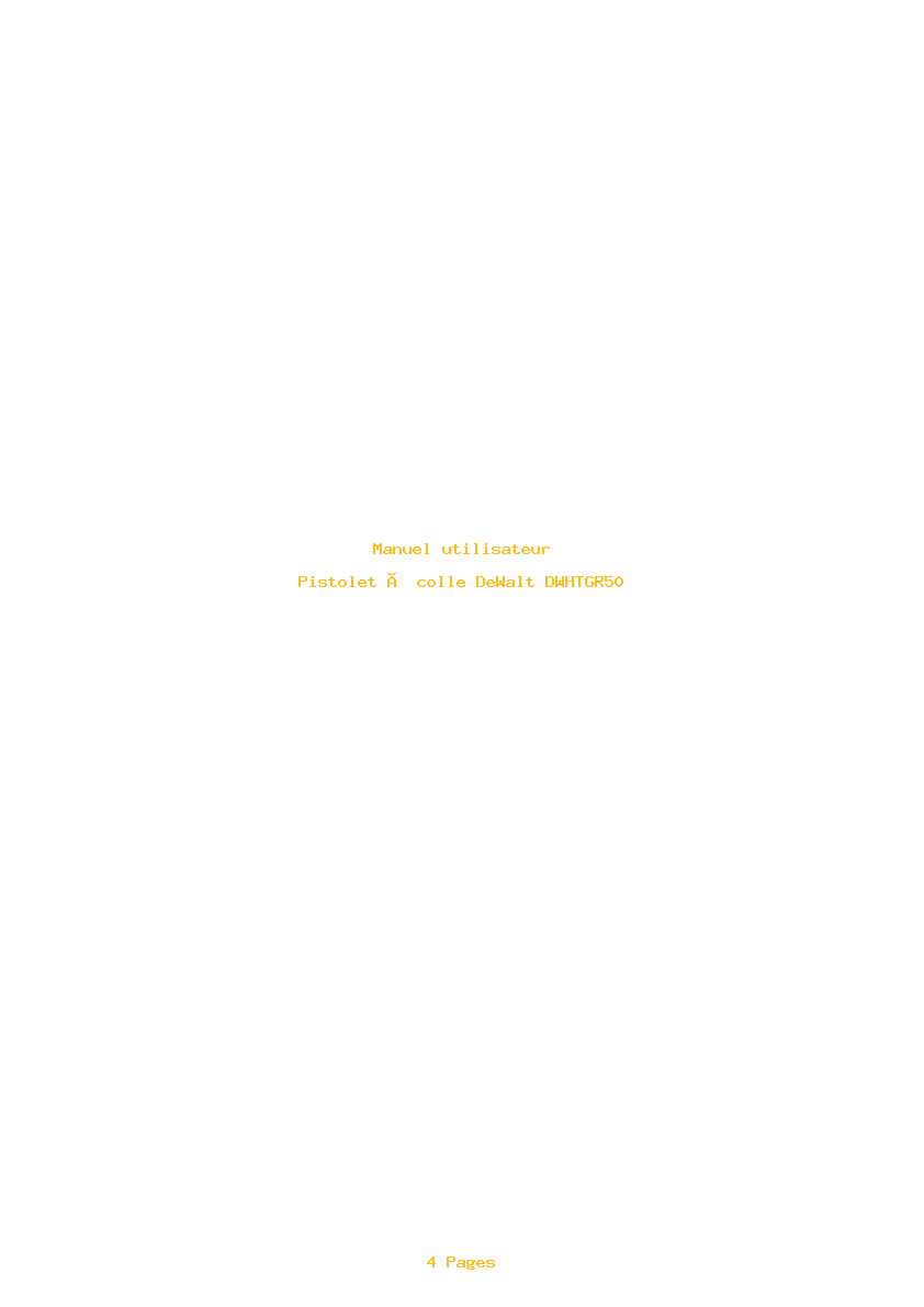 Page 1 de la notice Manuel utilisateur DeWalt DWHTGR50