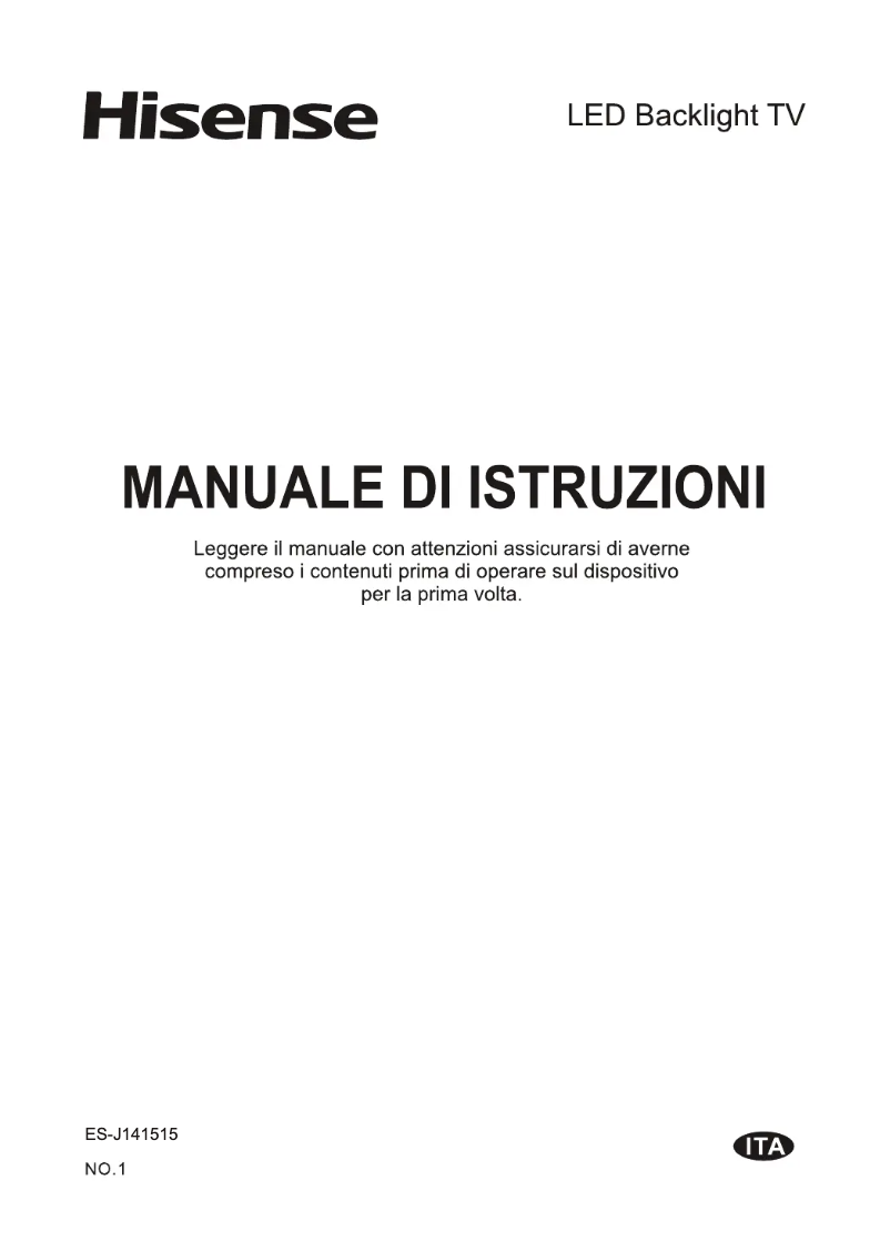 Page 1 de la notice Manuel utilisateur Hisense 40K220