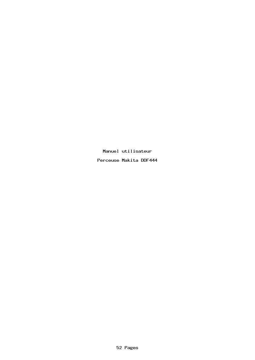 Page 1 de la notice Manuel utilisateur Makita DDF444