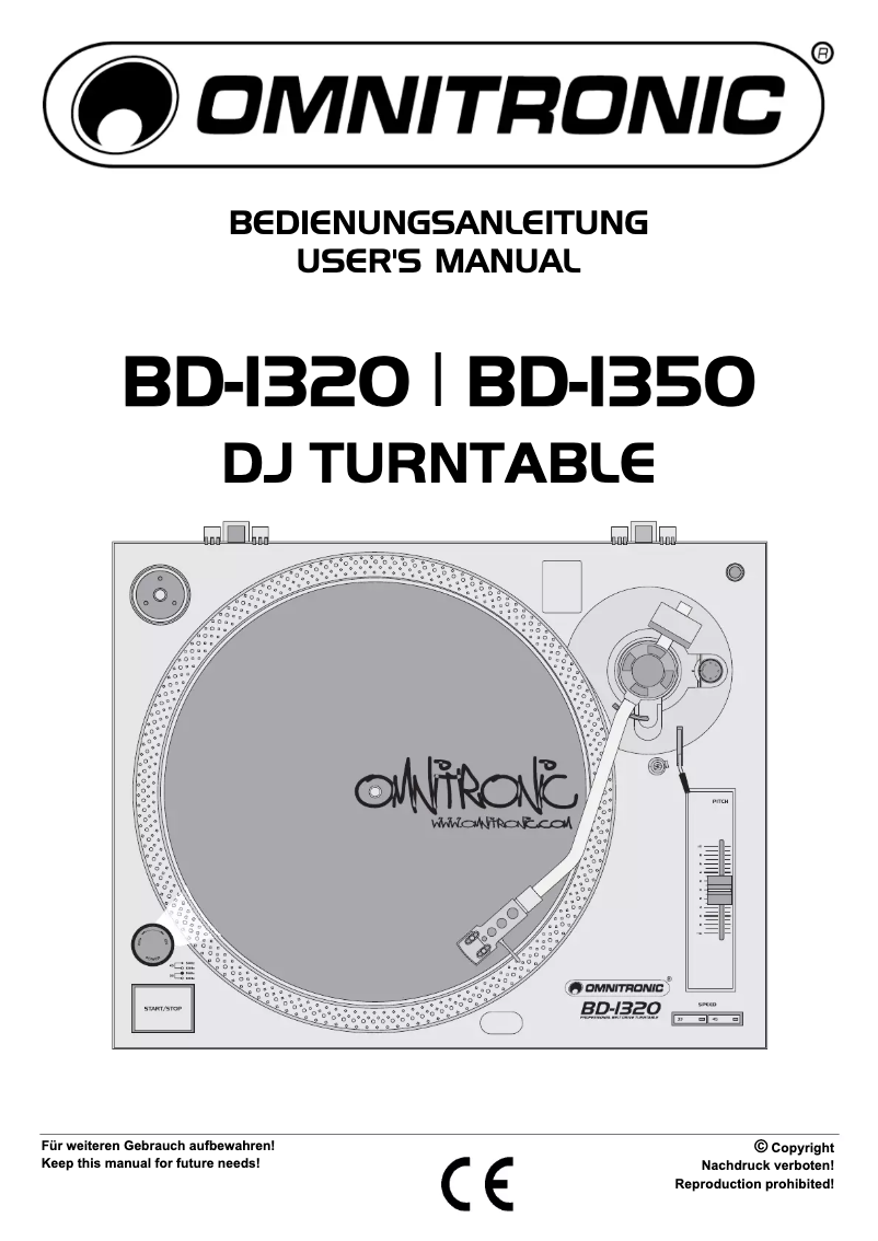 Page 1 de la notice Manuel utilisateur Omnitronic BD-1320