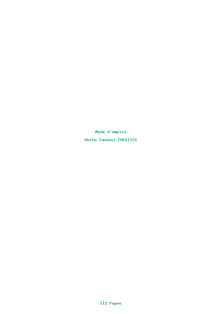 Page 1 de la notice Mode d'emploi Zanussi ZHC6122X
