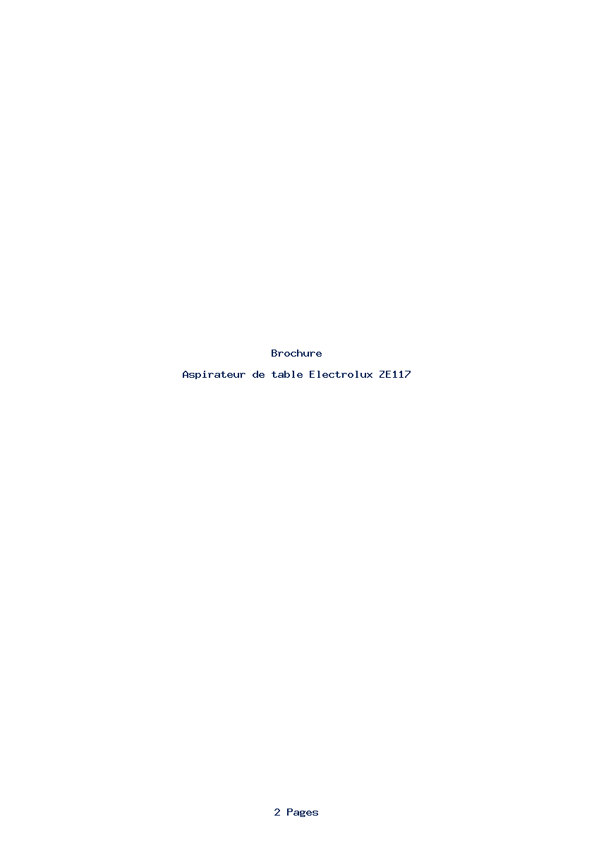 Page 1 de la notice Brochure Electrolux ZE117