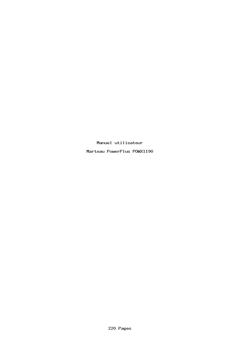 Page 1 de la notice Manuel utilisateur PowerPlus POWX1190