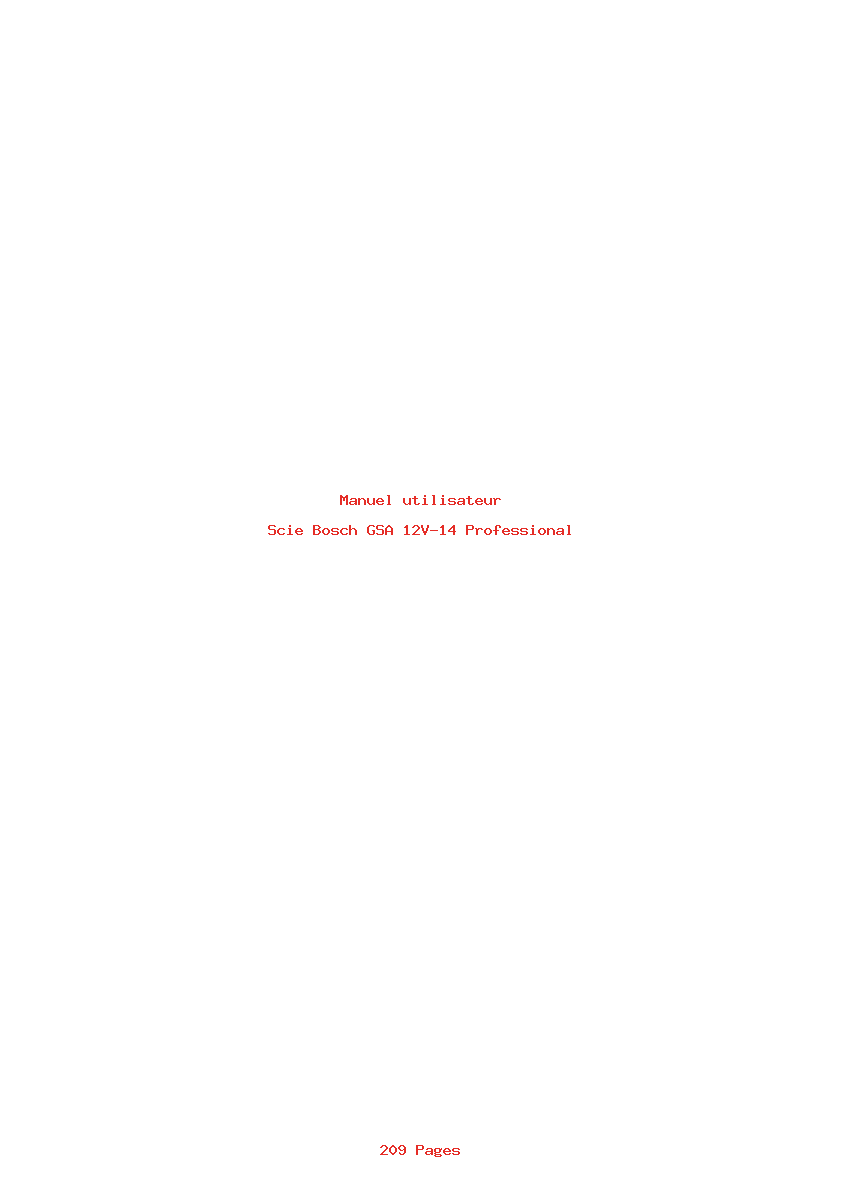 Page 1 de la notice Manuel utilisateur Bosch GSA 12V-14 Professional
