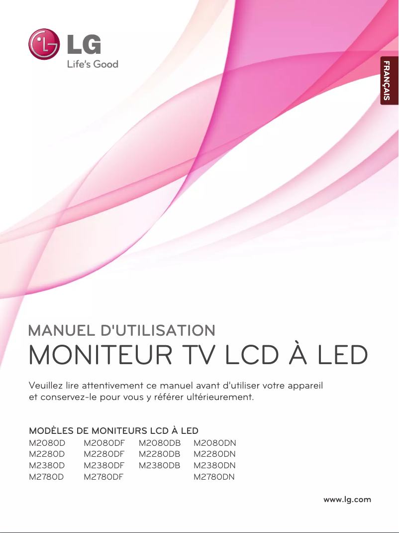 Page 1 de la notice Manuel utilisateur LG M2380DF