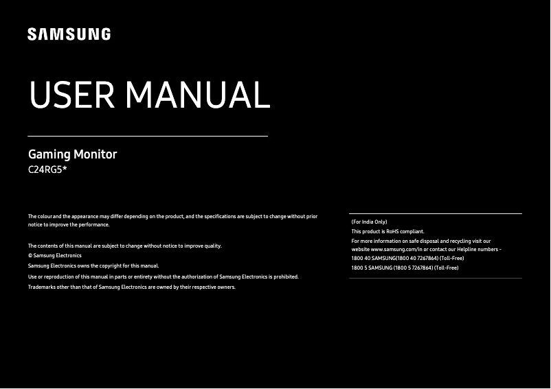 Página 1 del manual Manual de usuario Samsung C24RG50FQC