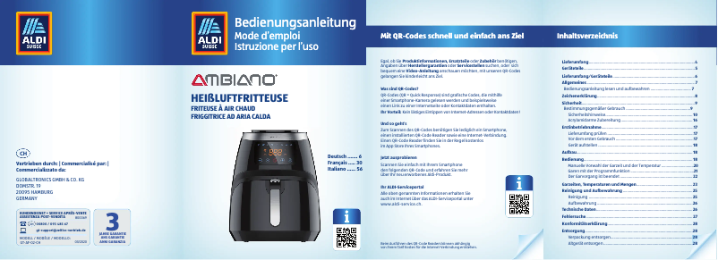 Page 1 de la notice Manuel utilisateur Ambiano GT-AF-02