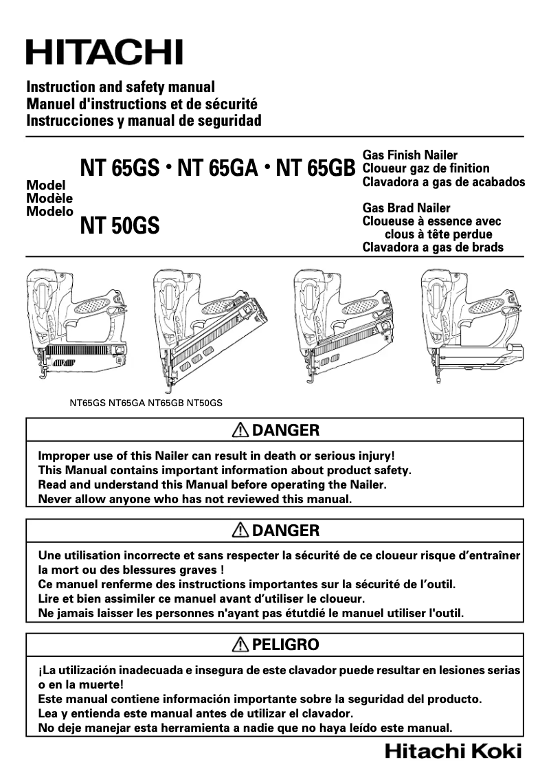 Page 1 de la notice Manuel utilisateur Metabo NT65GSQ9