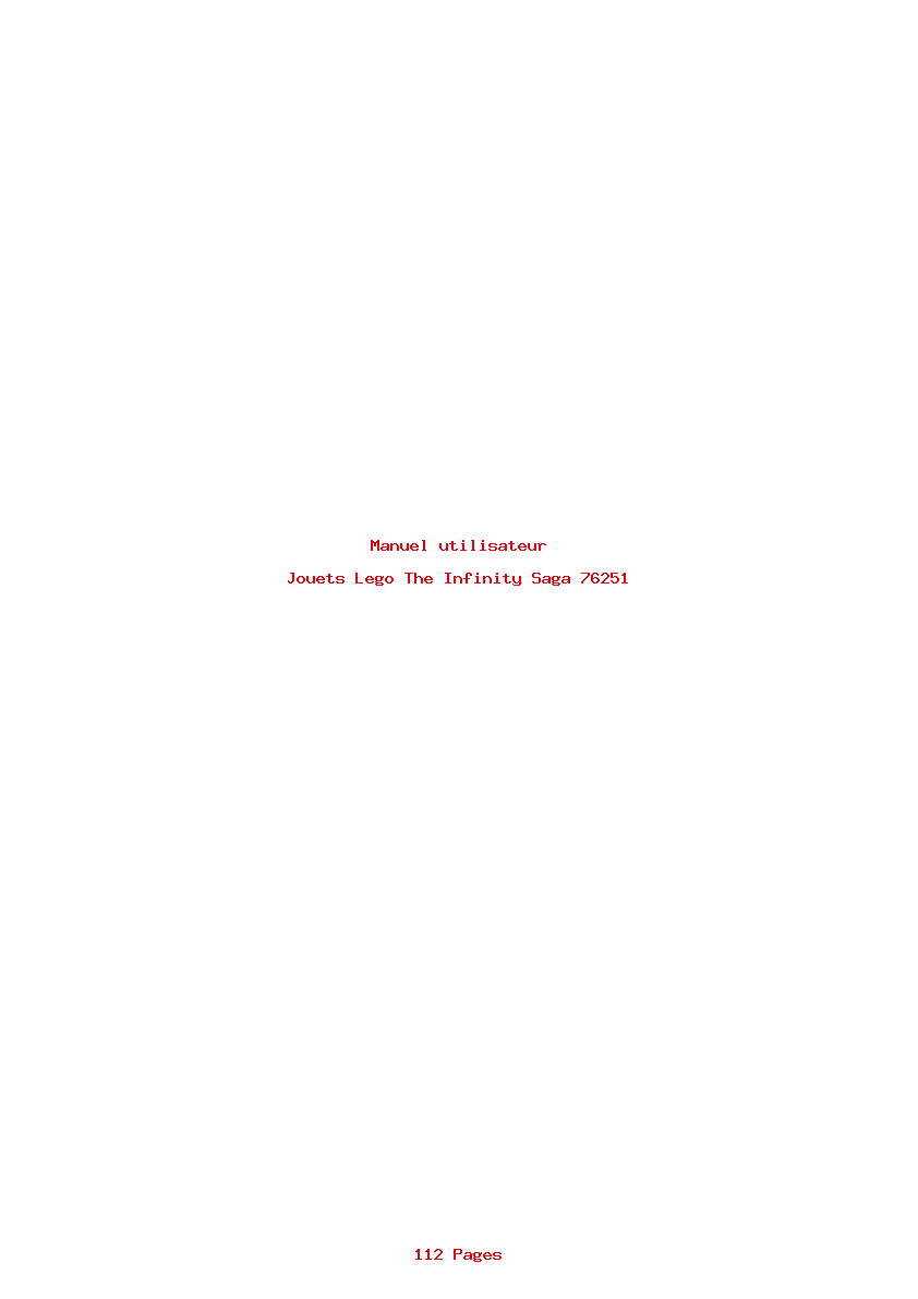 Page 1 de la notice Manuel utilisateur Lego The Infinity Saga 76251
