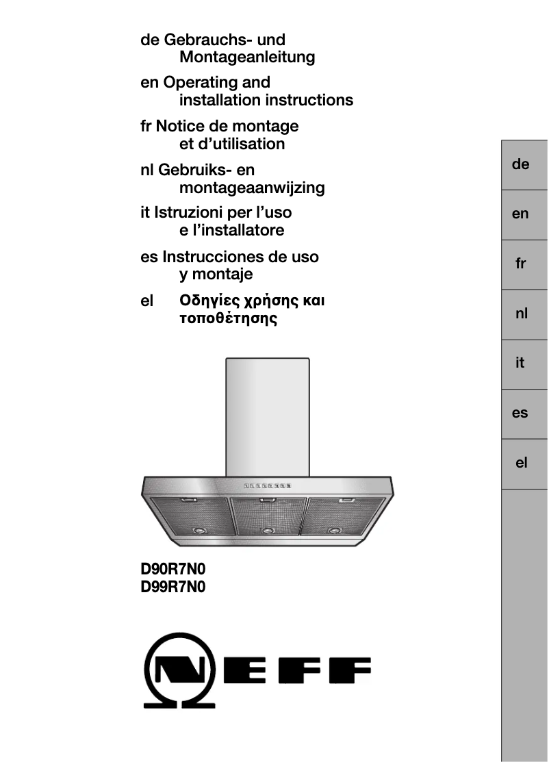 Page 1 de la notice Manuel utilisateur Neff D99R7N0