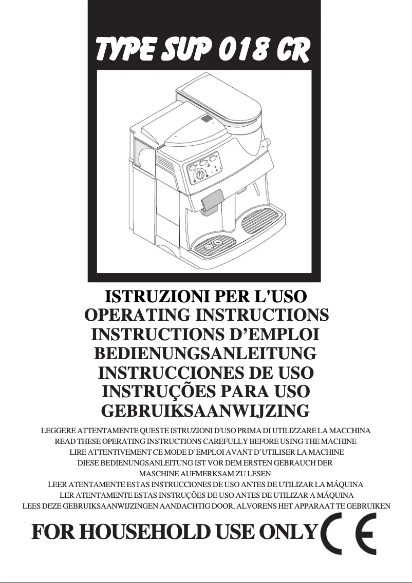 Page 1 of the manual User Manual Philips Saeco Cafe Crema