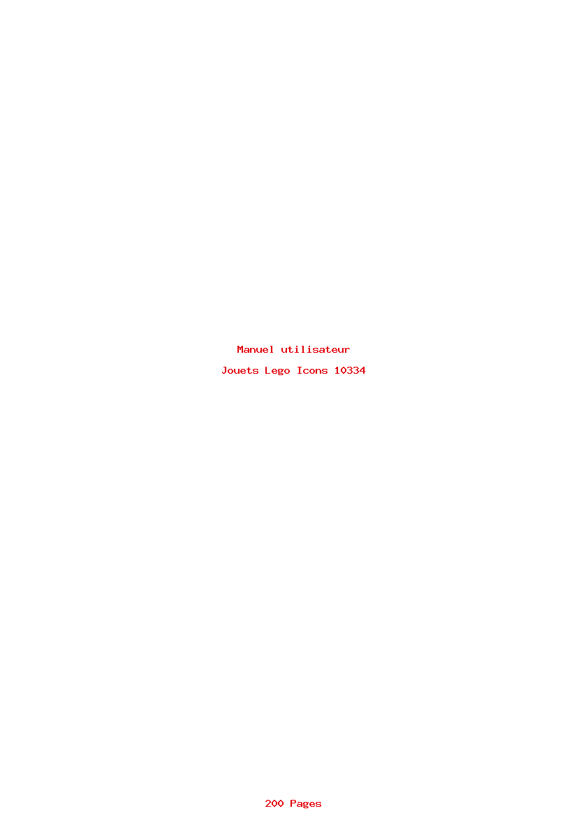 Page 1 de la notice Manuel utilisateur Lego Icons 10334