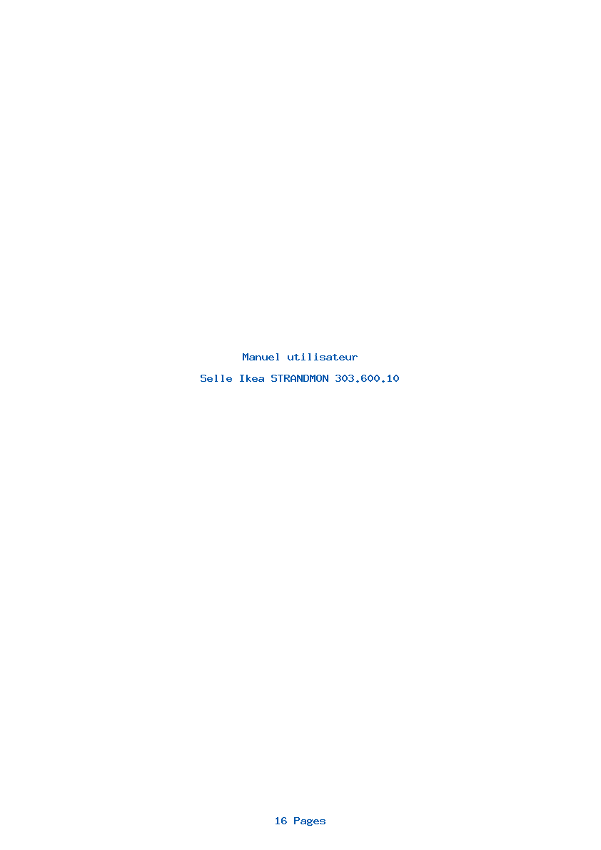 Page 1 de la notice Manuel utilisateur Ikea STRANDMON 303.600.10