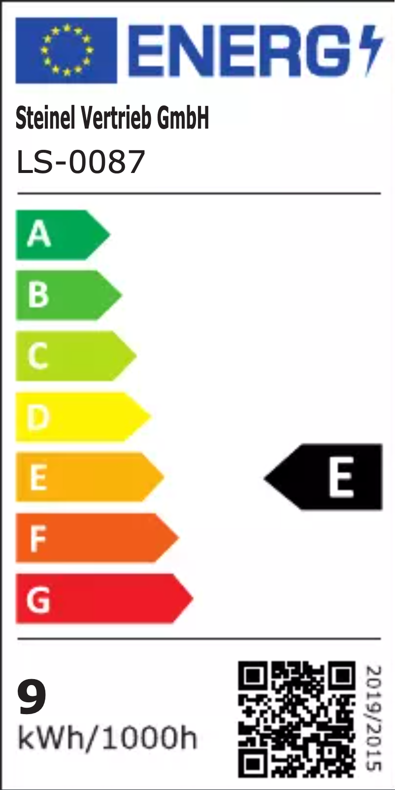 Page 1 of the manual Energy Label Steinel RS LED D2 S