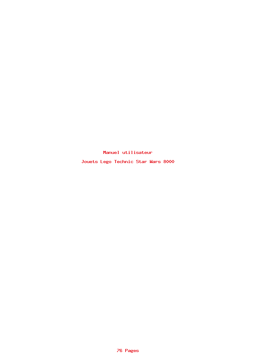 Page 1 de la notice Manuel utilisateur Lego Technic Star Wars 8000
