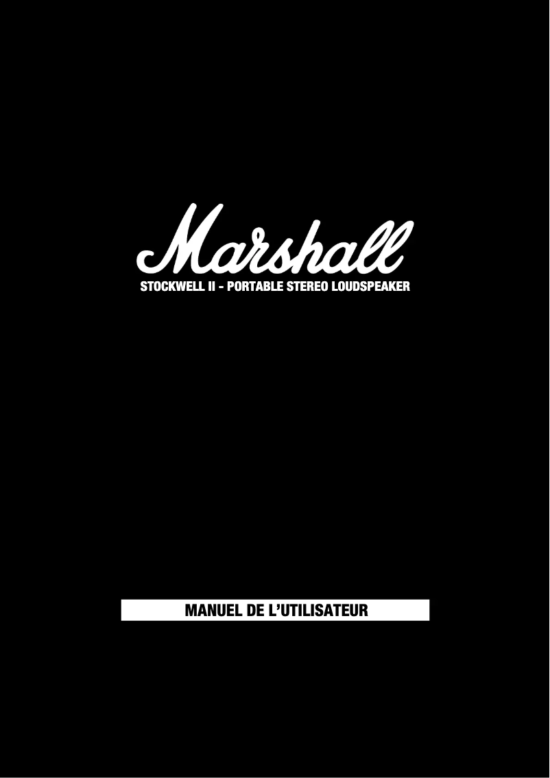 Page 1 de la notice Manuel utilisateur Marshall Stockwell II