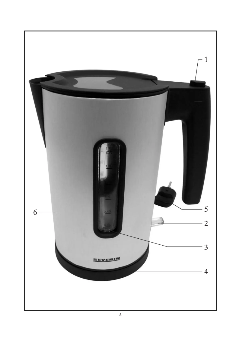 Page 1 de la notice Manuel utilisateur Severin WK 3307