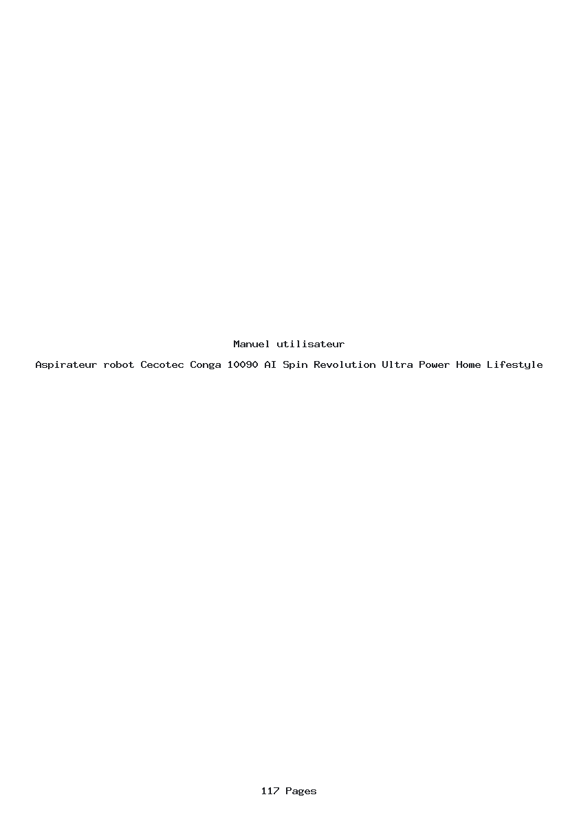 Page 1 de la notice Manuel utilisateur Cecotec Conga 10090 AI Spin Revolution Ultra Power Home Lifestyle