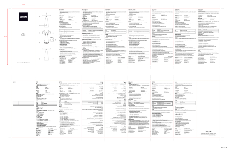 Page 1 de la notice Manuel utilisateur Lexon Mano