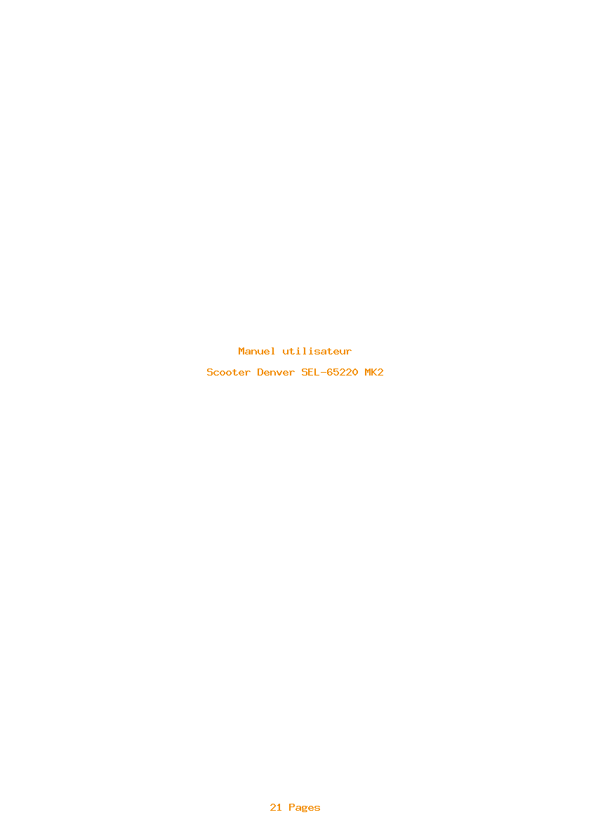 Page 1 de la notice Manuel utilisateur Denver SEL-65220 MK2
