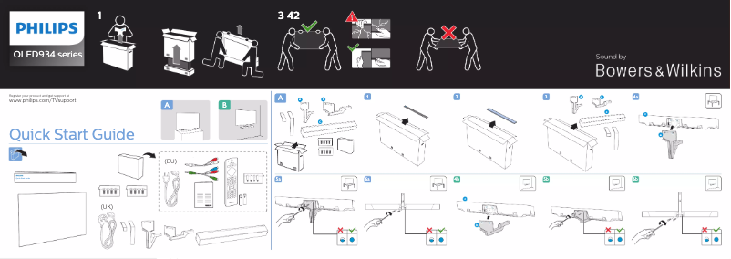 Page 1 de la notice Guide de démarrage rapide Philips 65OLED934