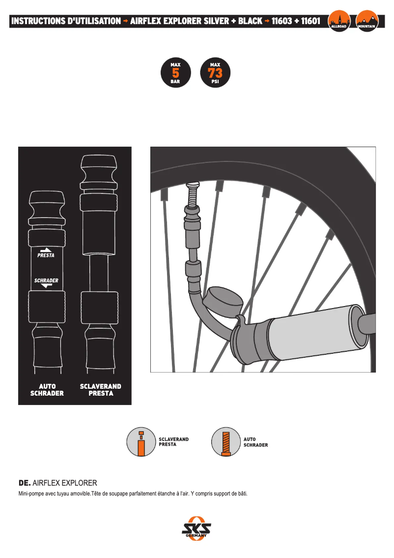 Page 1 de la notice Manuel utilisateur SKS Airflex Explorer