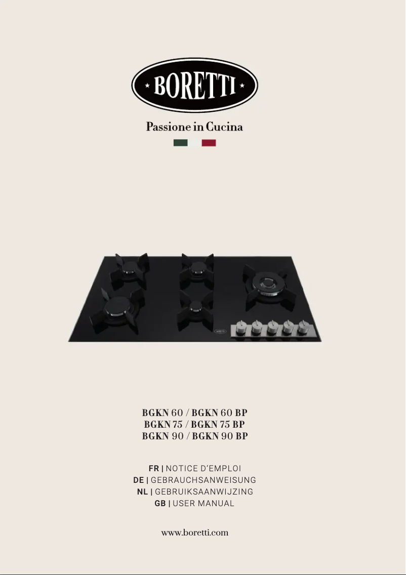Page 1 de la notice Manuel utilisateur Boretti BGKN 90