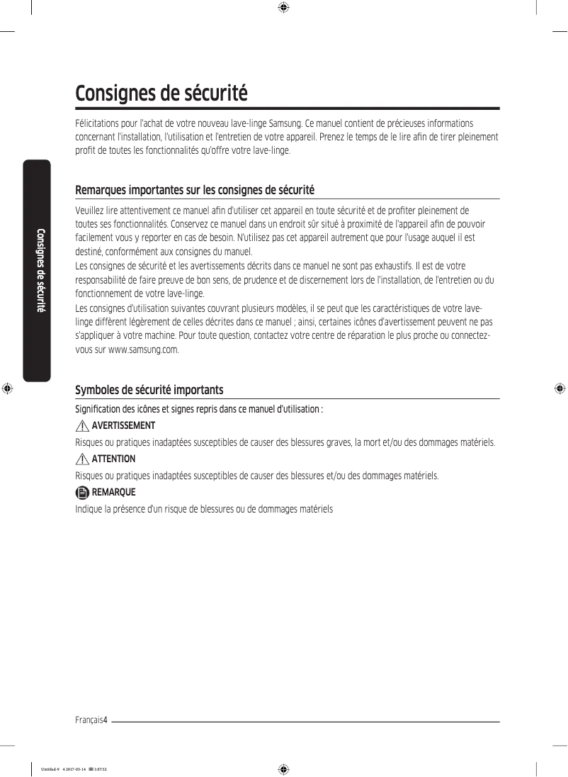 Página 1 del manual Guía de instalación Samsung WW70J5555FW