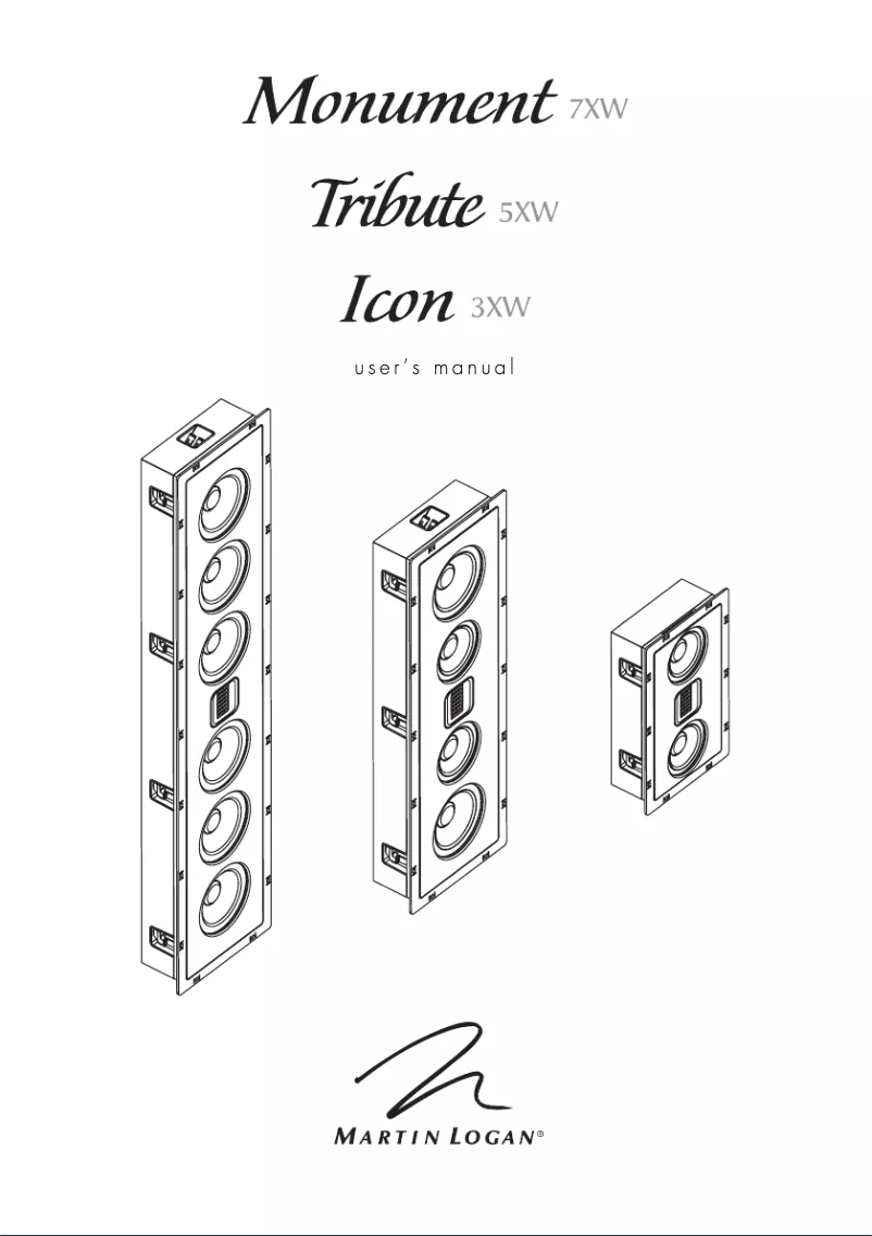 Page 1 de la notice Manuel utilisateur Martin Logan Tribute 5XW