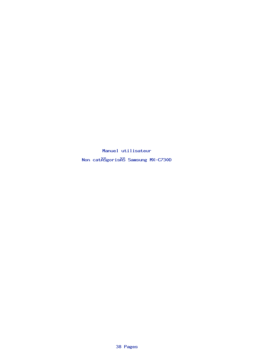 Page 1 de la notice Manuel utilisateur Samsung MX-C730D