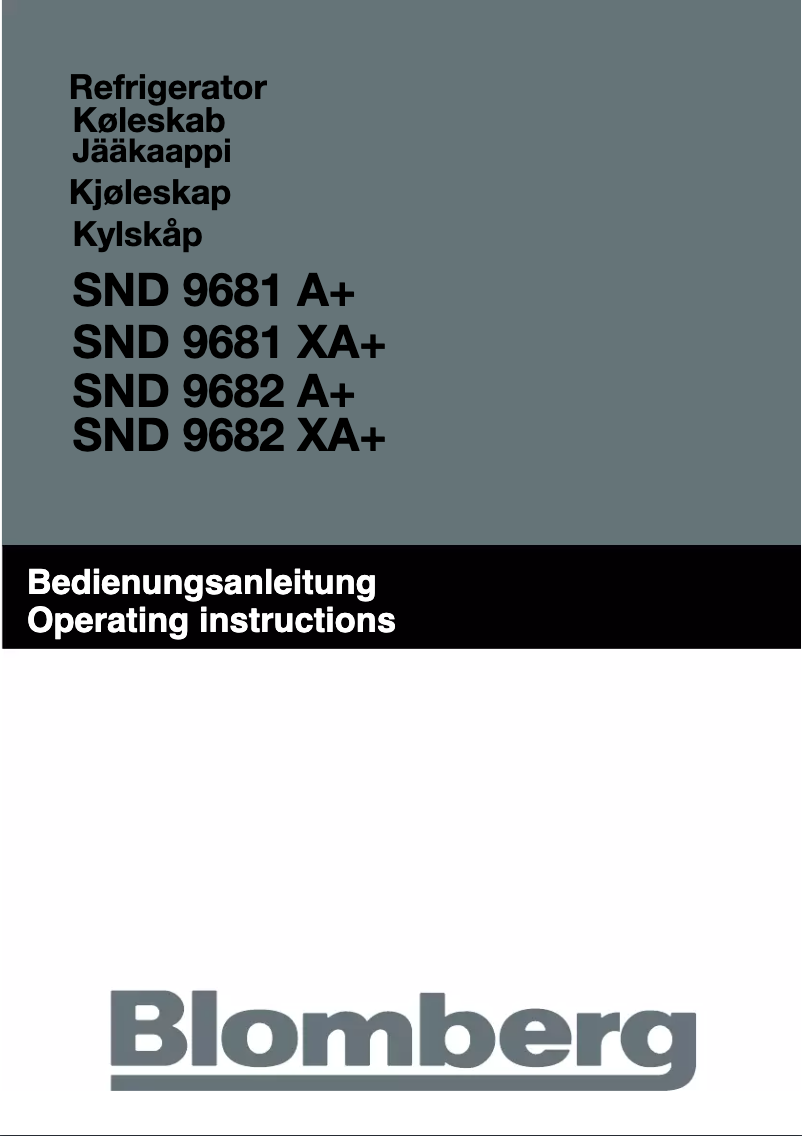 Page 1 de la notice Manuel utilisateur Blomberg SND 9681 XA+