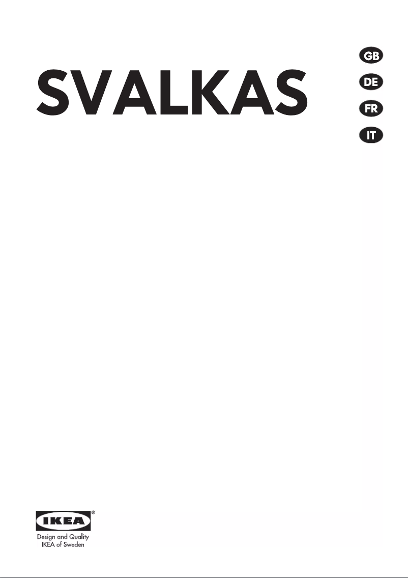 Page 1 de la notice Manuel utilisateur Ikea SVALKAS