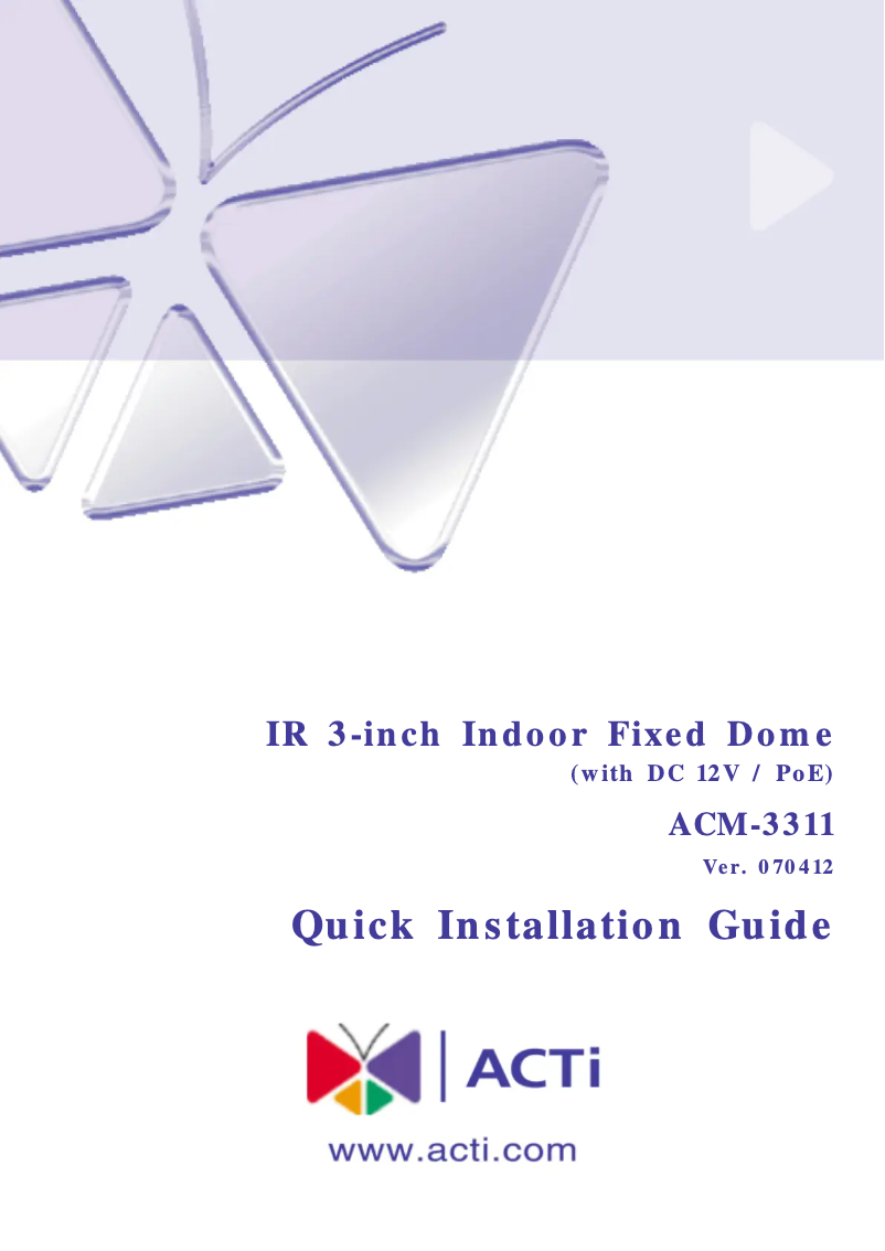 Page 1 de la notice Mode d'emploi ACTi ACM-3311