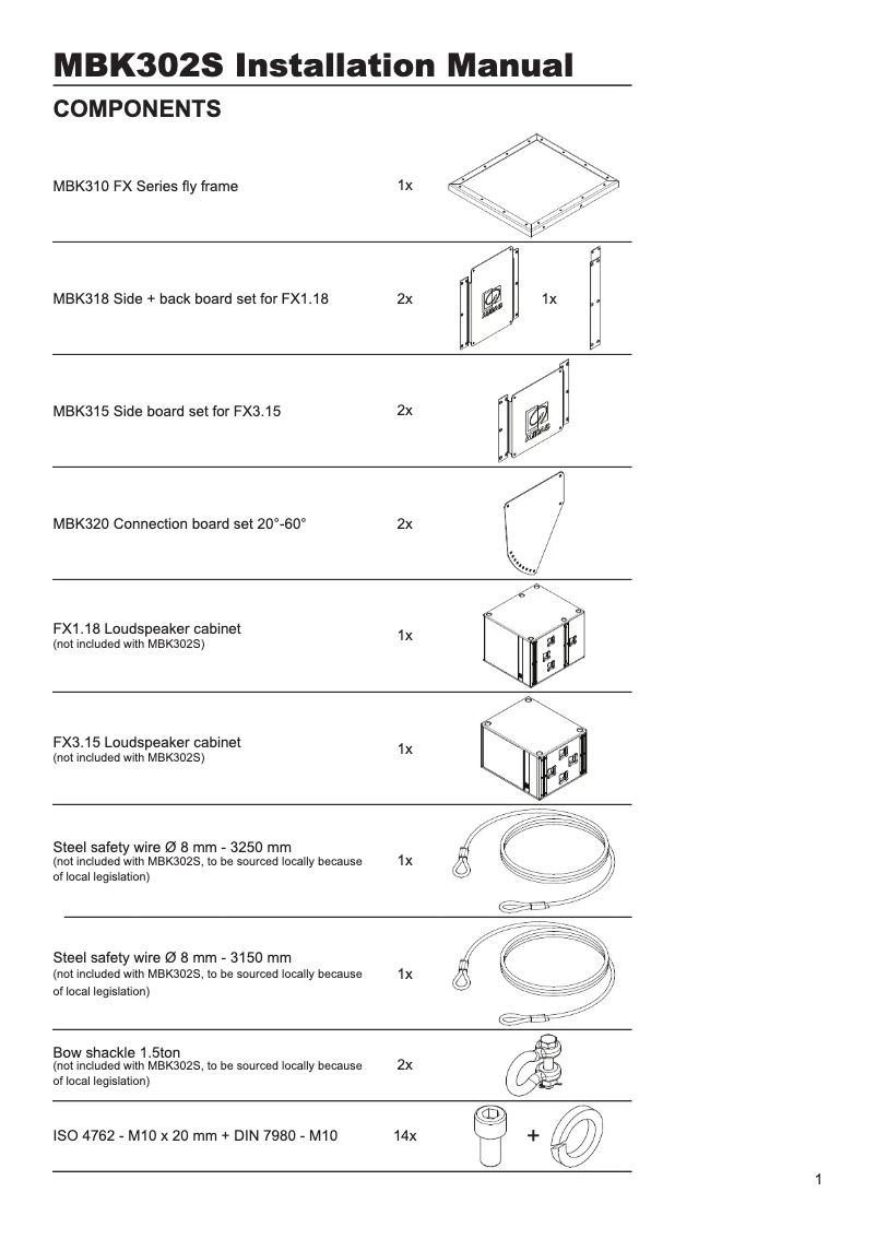 Page 1 de la notice Manuel utilisateur Audac MBK302S