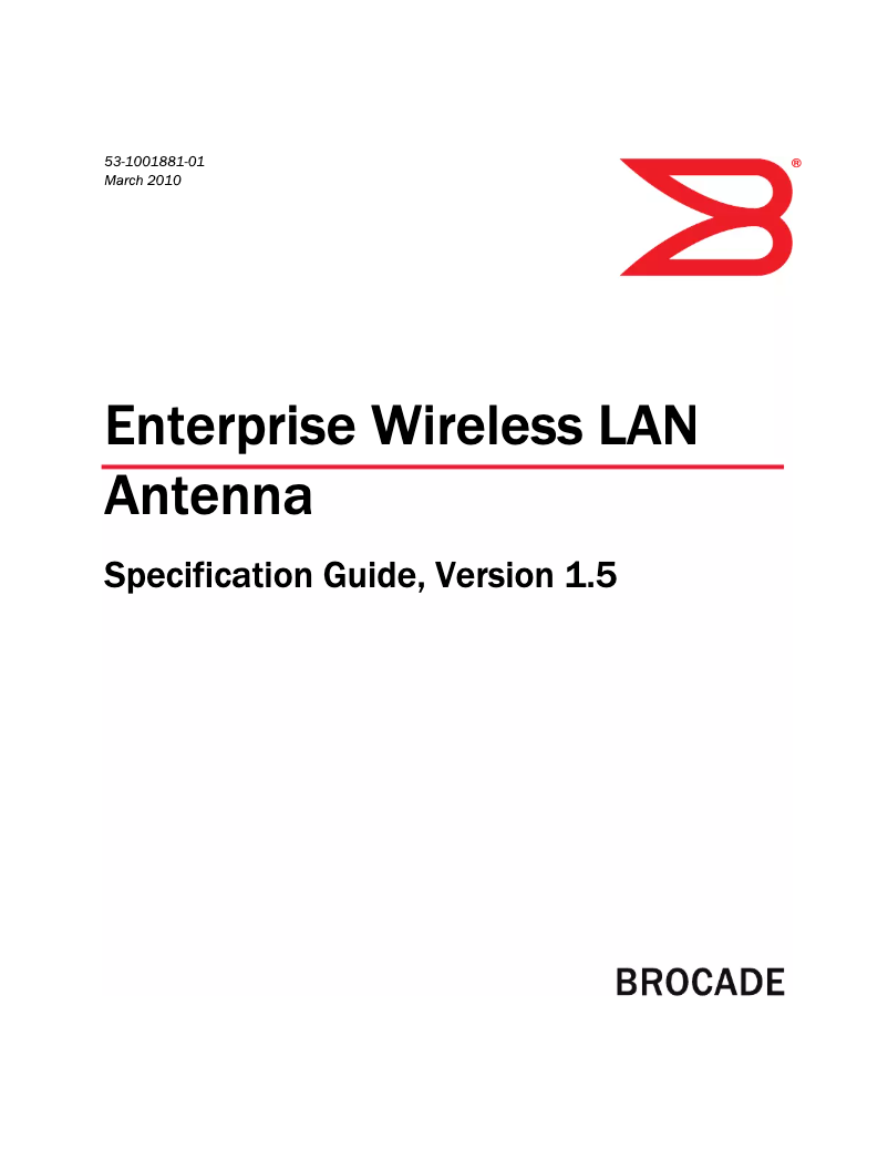 Página 1 del manual Manual de usuario Brocade ML-1499-50JK-01R