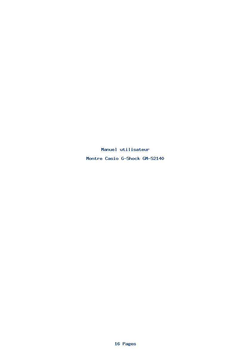 Page 1 de la notice Manuel utilisateur Casio G-Shock GM-S2140