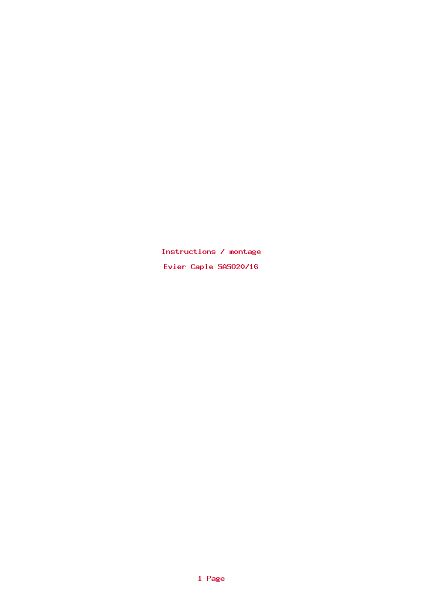 Page 1 de la notice Instructions / montage Caple SASO20/16