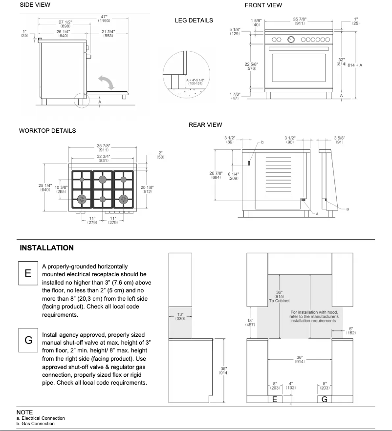 Page 1 de la notice Guide d'installation Bertazzoni PRO366BCFEPBIT