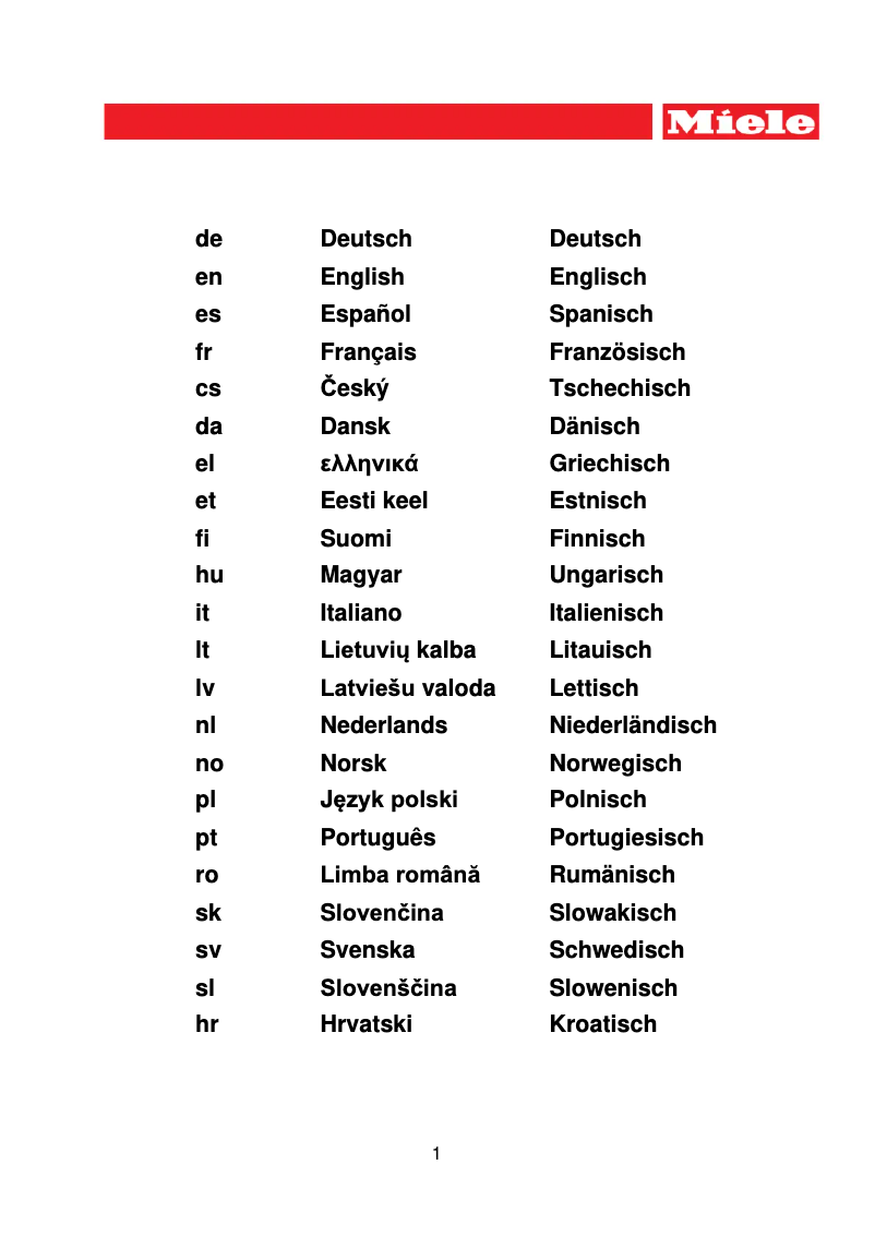 Page 1 de la notice Manuel utilisateur Miele WA IM 252L