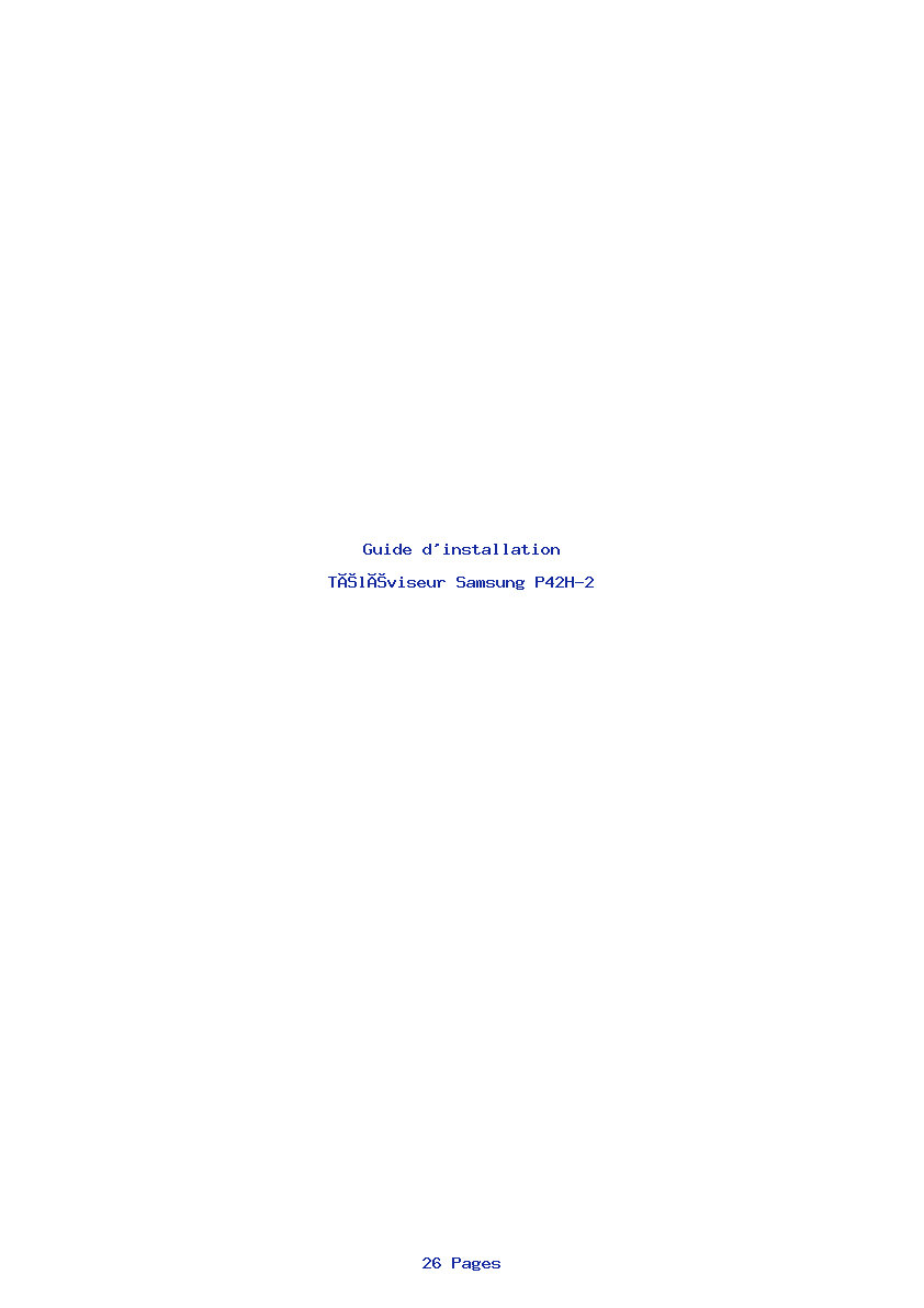 Page 1 de la notice Guide d'installation Samsung P42H-2