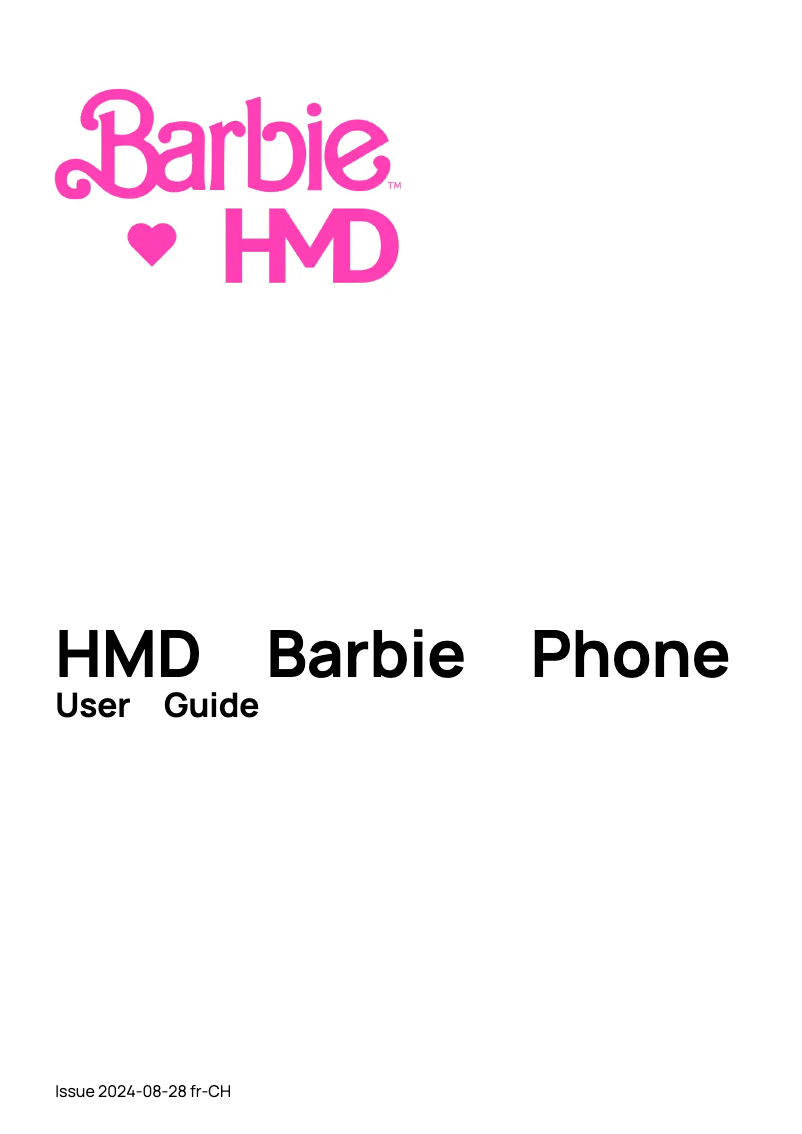 Page 1 de la notice Manuel utilisateur HMD Barbie Phone